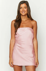 Ellie Baby Pink Strapless Mini Dress