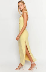 Tiana Yellow Lace Maxi Dress
