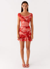 Cait Mini Dress - Sicily Sunsets Print