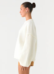 Jack Oversized Knit Sweater - Cream