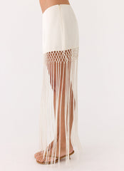Mania Tassel Mini Skirt - Ivory