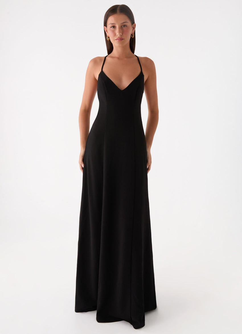 Russian Roulette Maxi Dress - Black