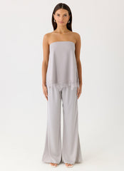 Sella Strapless Top - Misty Blue