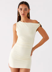 Seraphina One Shoulder Mini Dress - Yellow