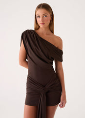 Venissa Mini Dress - Chocolate