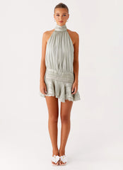 Willow Chiffon Mini Dress - Green