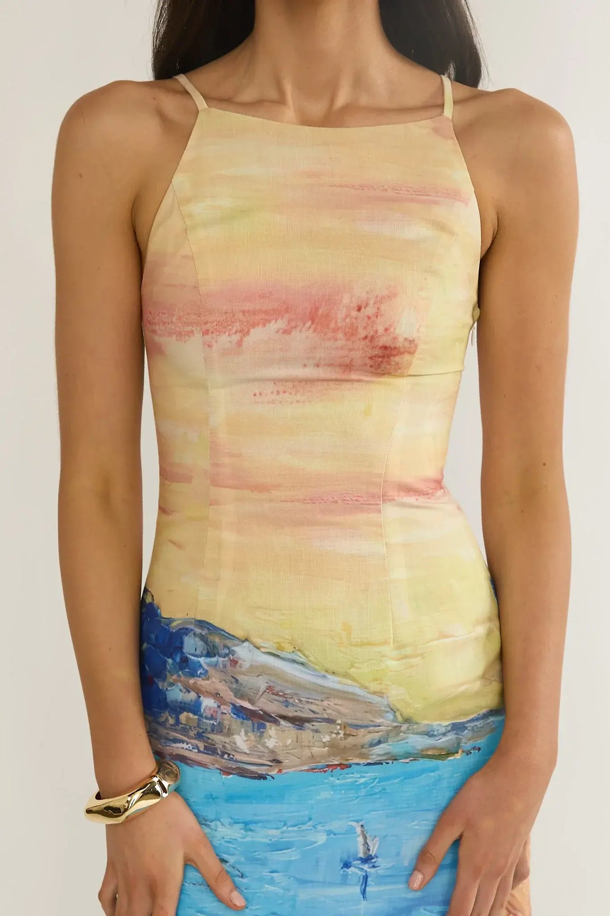 No Ordinary Girl Tied Back Maxi Dress Euro Print