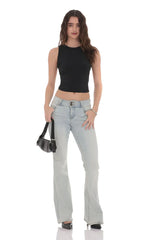 Open Back Twist Top In Black