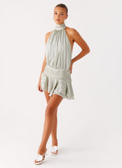 Willow Chiffon Mini Dress - Green