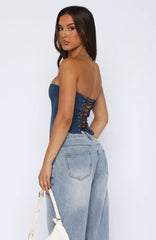 Let It Go Strapless Bustier Petrol