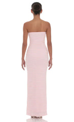 Strapless Ruffle Maxi Dress In Pink