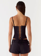 Favourite Moment Belt Mini Shorts - Black
