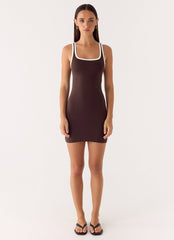 Kayla Mini Dress - Chocolate