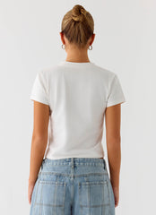 Lamont Baby Tee - White