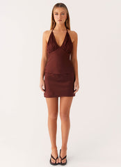 Mabel Mini Skirt - Chocolate