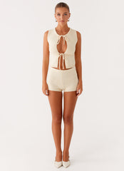 Ownley Sequin Knit Top - Ivory