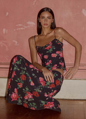 Star Girl Chiffon Maxi Skirt - Midnight Bloom