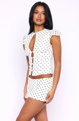 Choose Wisely Mini Skort White/Black Polka Dot